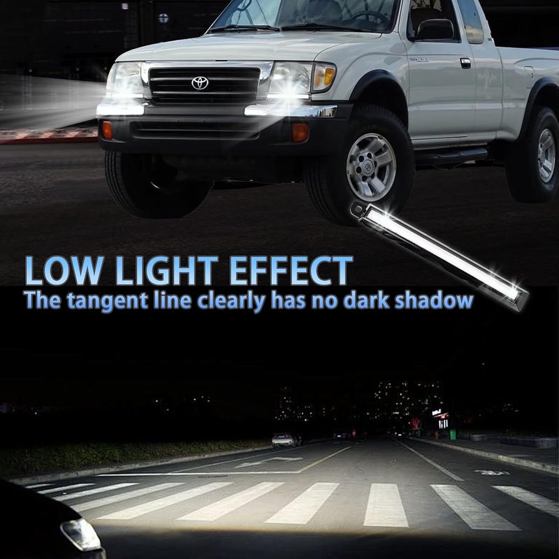 PGTOPONE Switchback White/Amber LED Front Side Marker Headlight Daytime Running Lamp Amber Sequential Turn Signal Light Feature Compatible with Toyota Tacoma 1998-2000 Replacement Front Bumper Trim - Image 5